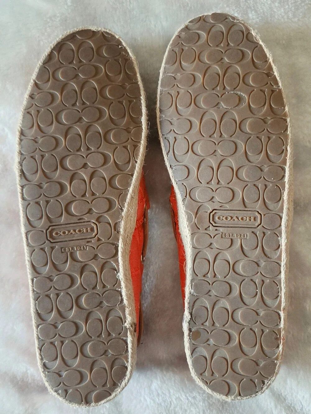 Coach Women's Coral Pink Espadrille Slip-Ons